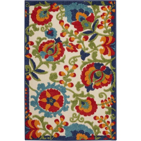 Homeroots 3 x 4 ft. Multi Color Mediterra Indoor & Outdoor Area Rug 384788